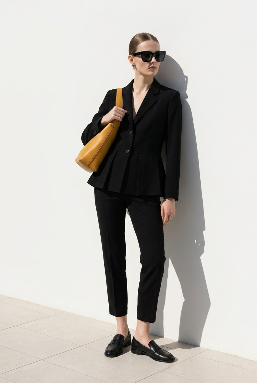 DKNY Women's Black Peplum Blazer Jacket Size 12